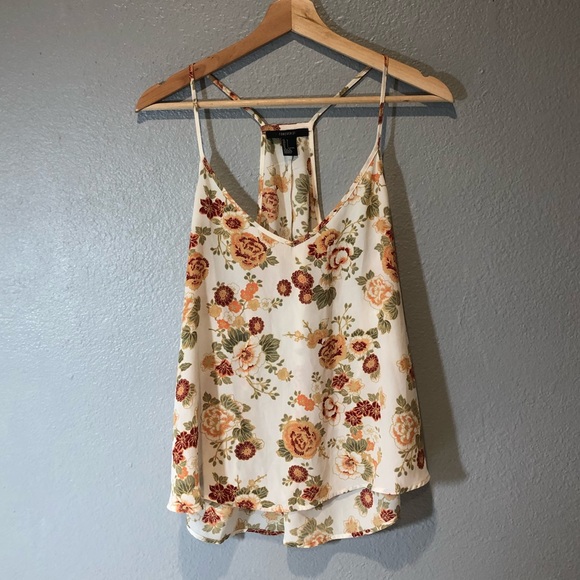 Forever 21 Tops - Forever 21 Warm Floral Chiffon Tank Top